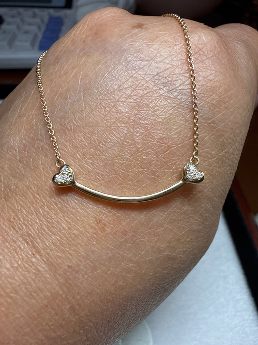 14k yellow gold necklace with natural diamonds