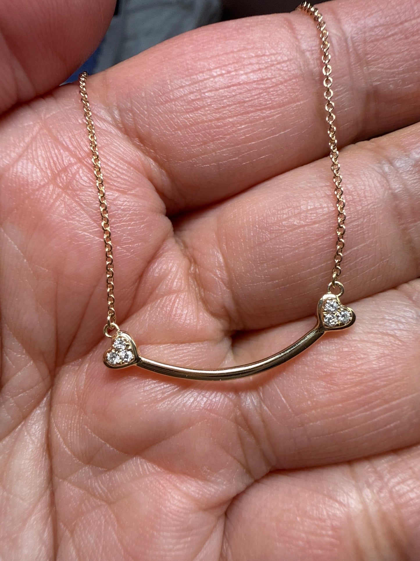 14k yellow gold necklace with natural diamonds