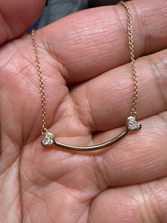 14k yellow gold necklace with natural diamonds